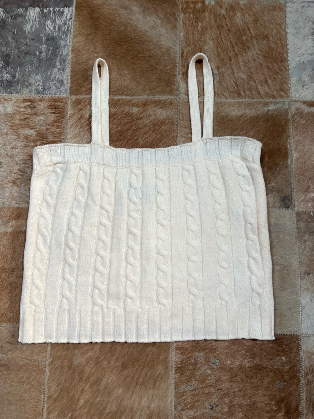 Anthropologie Cream Cable-Knit Strappy Women’s Sweater Top